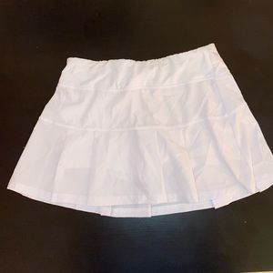 white tennis skirt